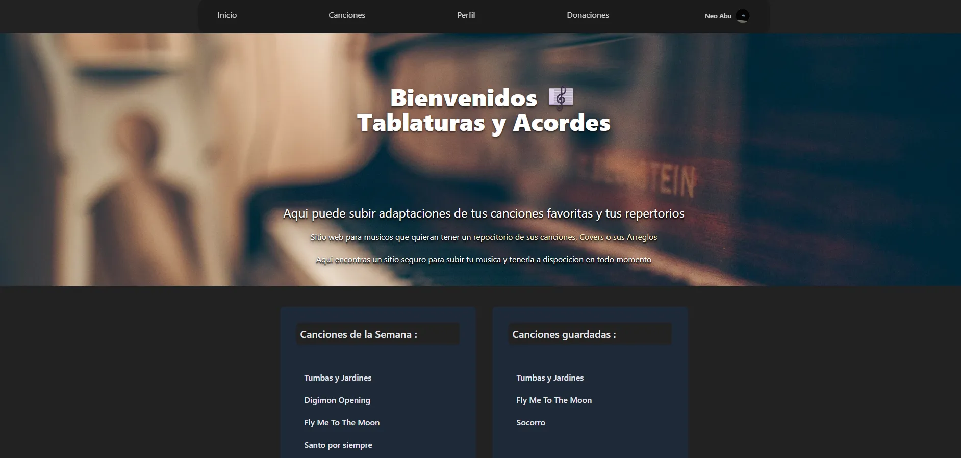 Web Repositorio de Canciones